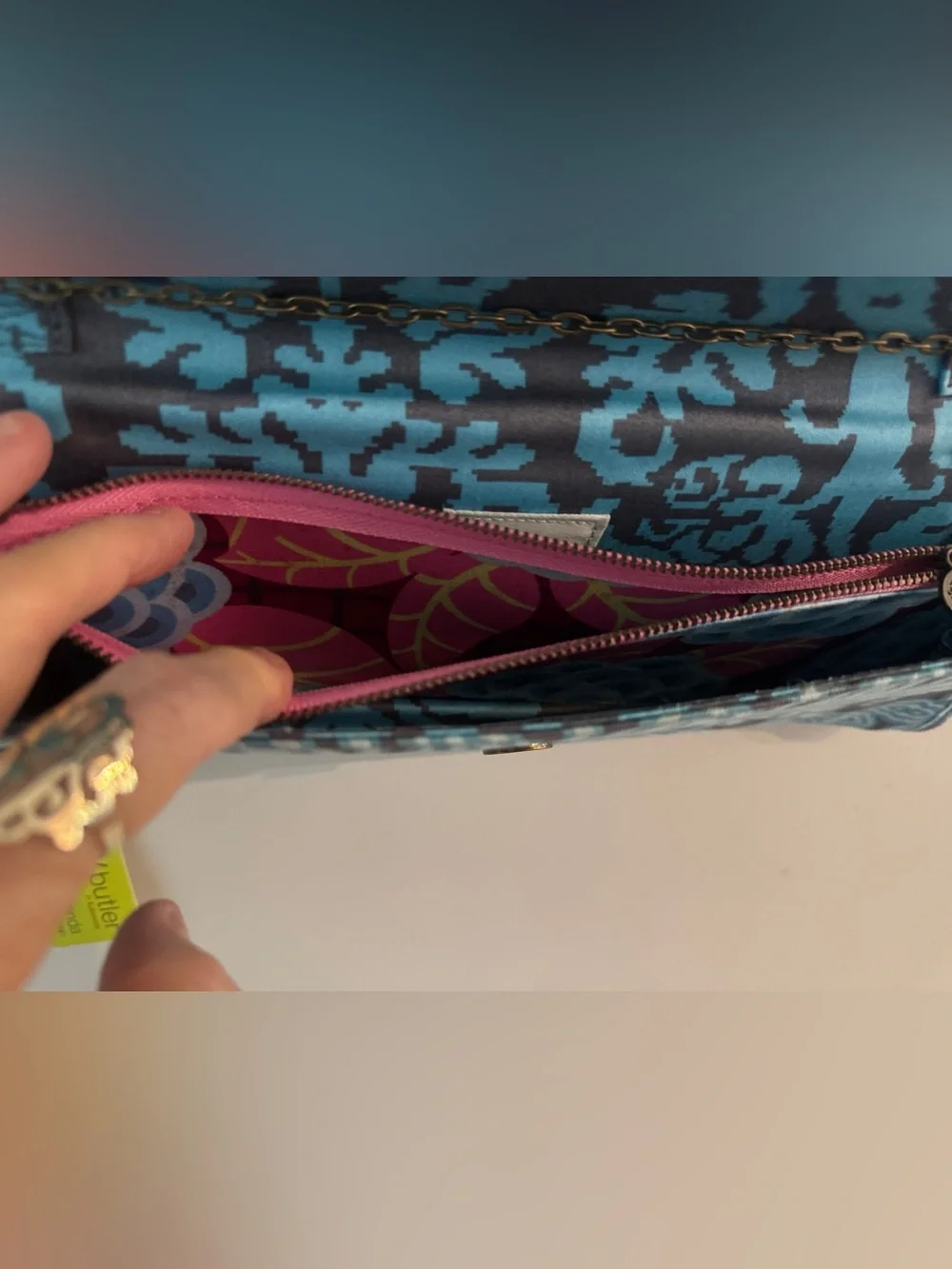 NWT Amy Butler Brenda Clutch/ Shoulder Bag with Chain